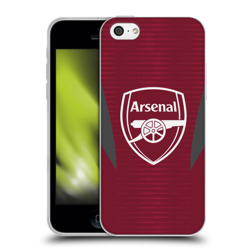 Arsenal FC Training Patterns Burgundy Soft Gel Case for Apple iPhone 5c