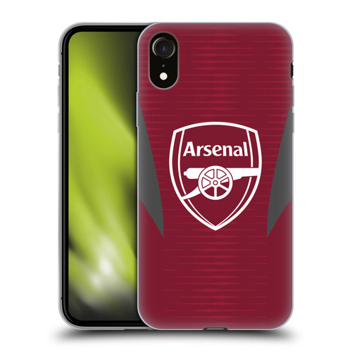 Arsenal FC Training Patterns Burgundy Soft Gel Case for Apple iPhone XR