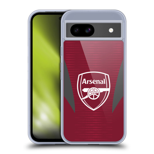 Arsenal FC Training Patterns Burgundy Soft Gel Case for Google Pixel 8a