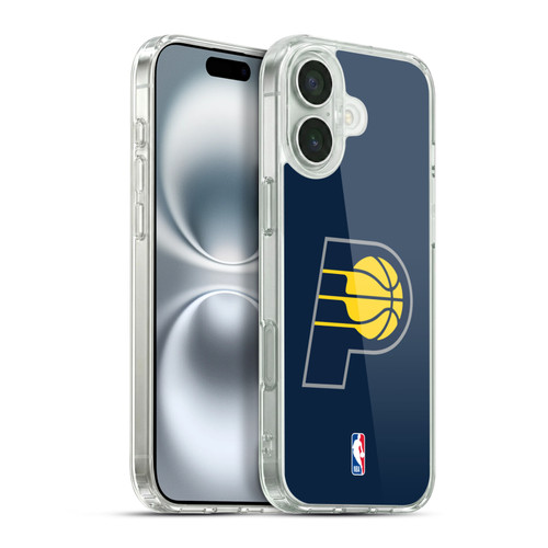 NBA Indiana Pacers Logo Navy Blue Soft Gel Case for Apple iPhone 16 Plus & MagSafe
