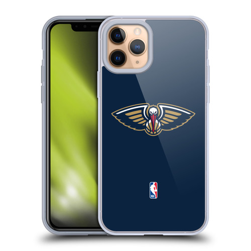NBA New Orleans Pelicans Logo Navy Blue Soft Gel Case for Apple iPhone 11 Pro & MagSafe