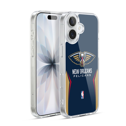 NBA New Orleans Pelicans Logo Navy Blue Design Soft Gel Case for Apple iPhone 17