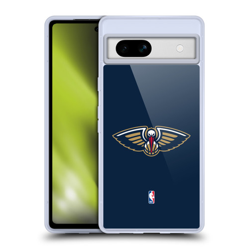 NBA New Orleans Pelicans Logo Navy Blue Soft Gel Case for Google Pixel 7a