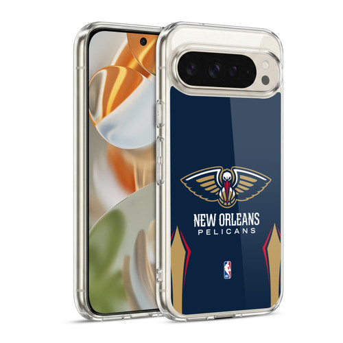 NBA New Orleans Pelicans Logo Navy Blue Design Soft Gel Case for Google Pixel 9 / Pixel 9 Pro