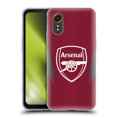Arsenal FC Training Patterns Burgundy Soft Gel Case for Samsung Galaxy Xcover7 5G