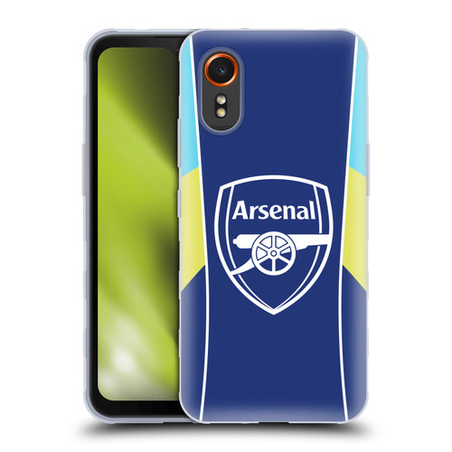 Arsenal FC Training Patterns Blue Yellow Soft Gel Case for Samsung Galaxy Xcover7 5G