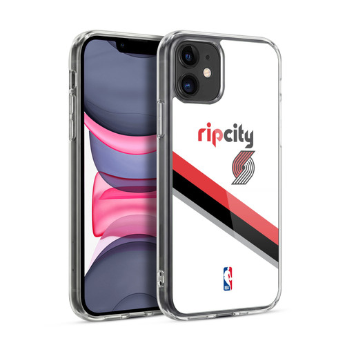 NBA Portland Trail Blazers Logo White Design Soft Gel Case for Apple iPhone 11