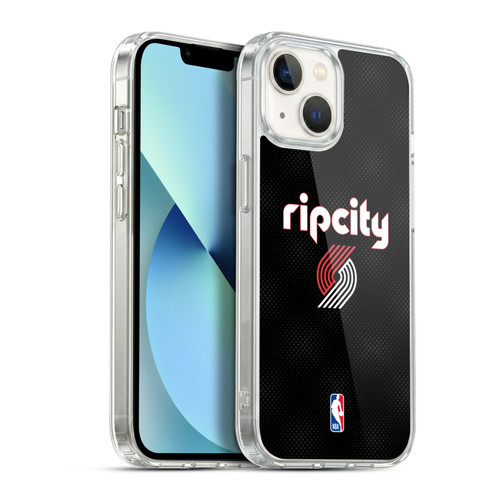 NBA Portland Trail Blazers Logo Black Rip City Design Soft Gel Case for Apple iPhone 13