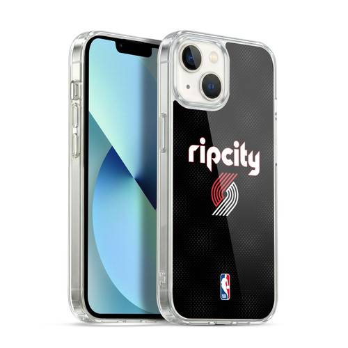 NBA Portland Trail Blazers Logo Black Rip City Design Soft Gel Case for Apple iPhone 13