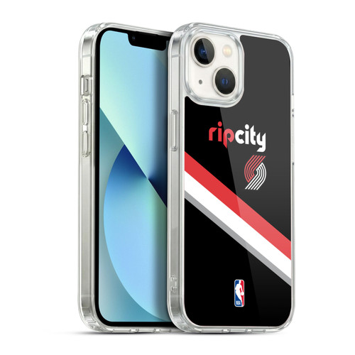 NBA Portland Trail Blazers Logo Black Design Soft Gel Case for Apple iPhone 13