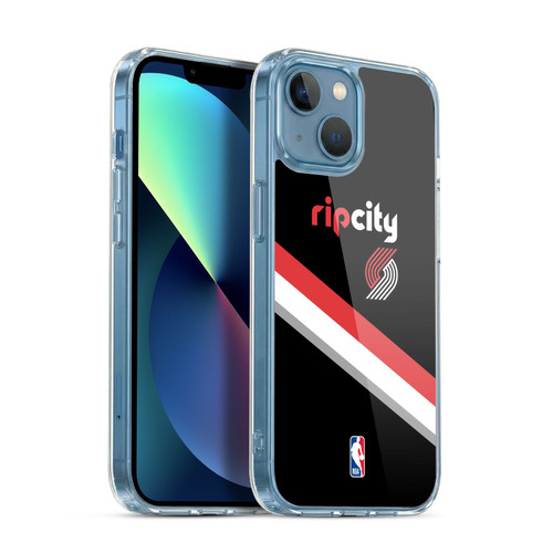 NBA Portland Trail Blazers Logo Black Design Soft Gel Case for Apple iPhone 13 Mini & MagSafe