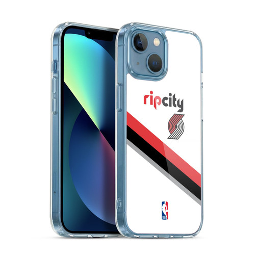 NBA Portland Trail Blazers Logo White Design Soft Gel Case for Apple iPhone 13 Mini & MagSafe