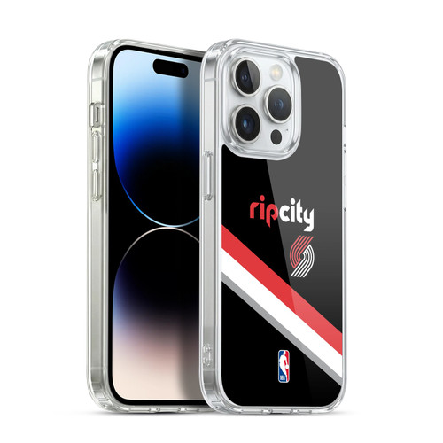 NBA Portland Trail Blazers Logo Black Design Soft Gel Case for Apple iPhone 13 Pro & MagSafe