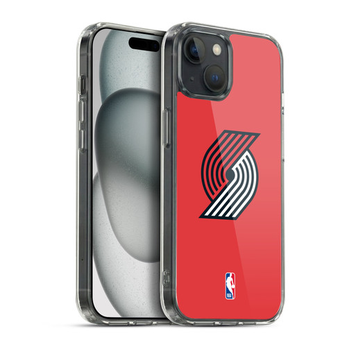 NBA Portland Trail Blazers Logo Red Soft Gel Case for Apple iPhone 15 Plus & MagSafe