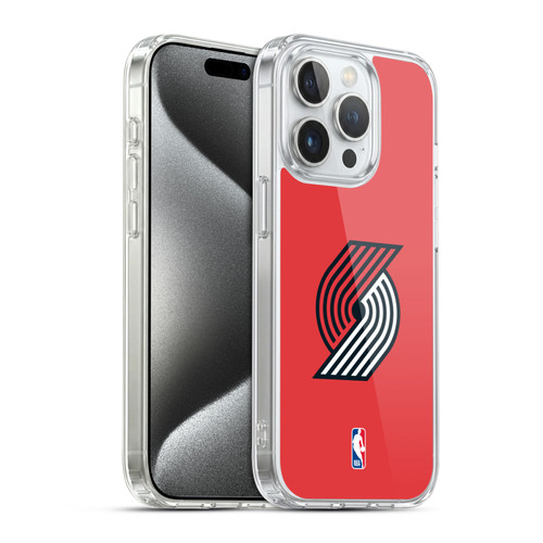 NBA Portland Trail Blazers Logo Red Soft Gel Case for Apple iPhone 15 Pro & MagSafe