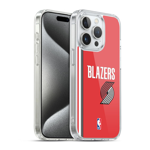NBA Portland Trail Blazers Logo Retro Design Soft Gel Case for Apple iPhone 15 Pro & MagSafe