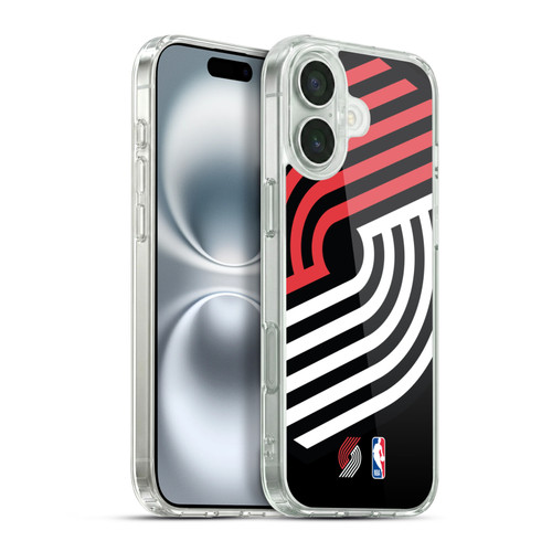 NBA Portland Trail Blazers Logo Oversized Soft Gel Case for Apple iPhone 16 Plus & MagSafe