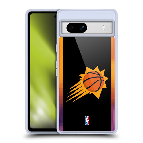 NBA Phoenix Suns Logo Black Design Soft Gel Case for Google Pixel 7a