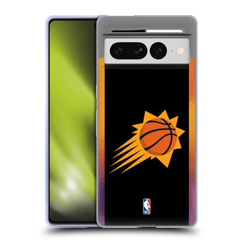 NBA Phoenix Suns Logo Black Design Soft Gel Case for Google Pixel 7 Pro