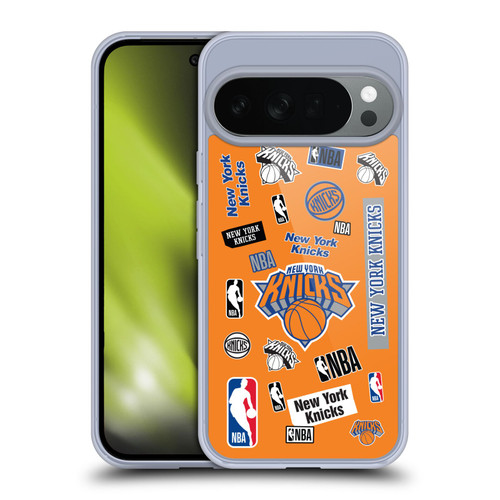 NBA New York Knicks Sticker Collage Soft Gel Case for Google Pixel 10