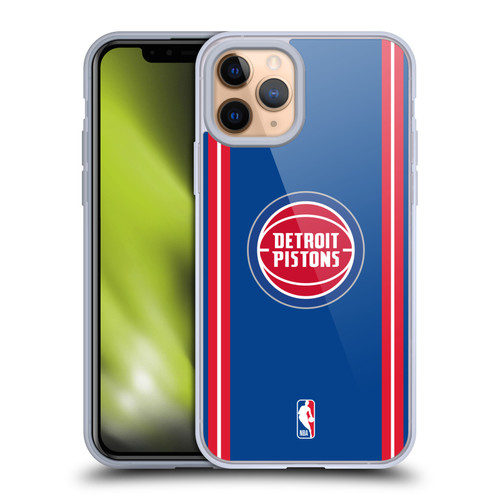 NBA Detroit Pistons Logo Blue Design Soft Gel Case for Apple iPhone 11 Pro & MagSafe