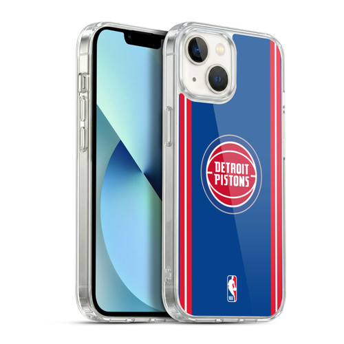 NBA Detroit Pistons Logo Blue Design Soft Gel Case for Apple iPhone 13