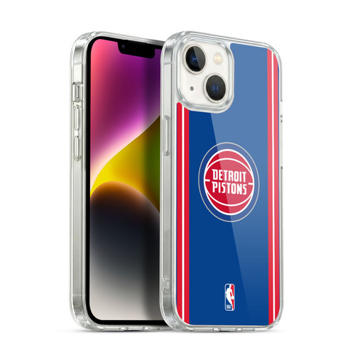 NBA Detroit Pistons Logo Blue Design Soft Gel Case for Apple iPhone 14