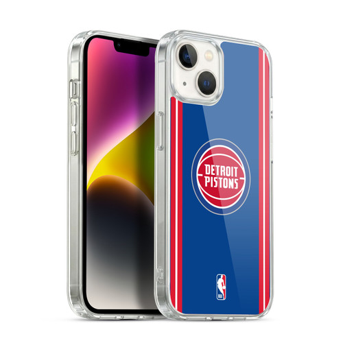 NBA Detroit Pistons Logo Blue Design Soft Gel Case for Apple iPhone 14 Plus & MagSafe