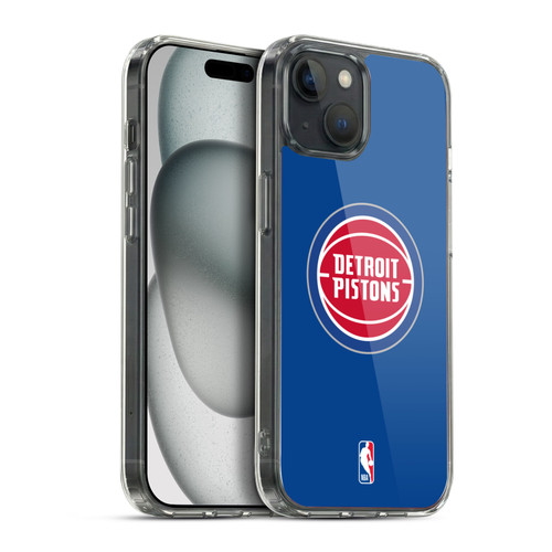 NBA Detroit Pistons Logo Blue Soft Gel Case for Apple iPhone 15 Plus & MagSafe