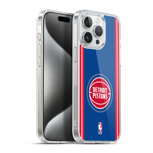 NBA Detroit Pistons Logo Blue Design Soft Gel Case for Apple iPhone 15 Pro Max & MagSafe