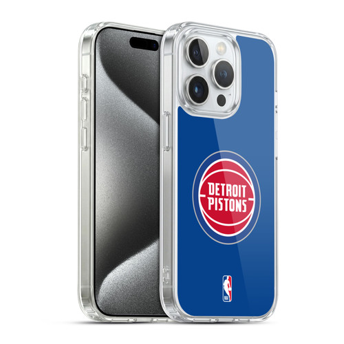 NBA Detroit Pistons Logo Blue Soft Gel Case for Apple iPhone 15 Pro & MagSafe