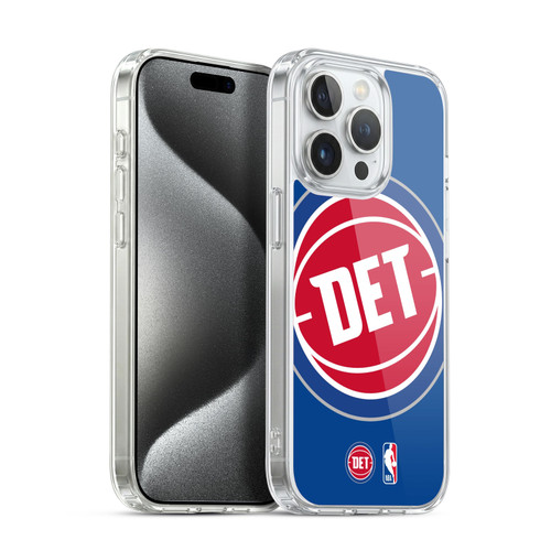 NBA Detroit Pistons Logo Oversized Soft Gel Case for Apple iPhone 15 Pro & MagSafe