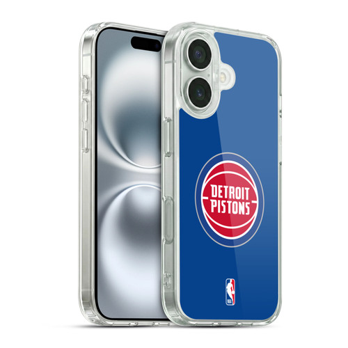 NBA Detroit Pistons Logo Blue Soft Gel Case for Apple iPhone 16 & MagSafe