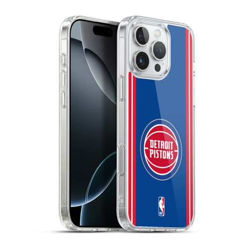 NBA Detroit Pistons Logo Blue Design Soft Gel Case for Apple iPhone 16 Pro Max & MagSafe