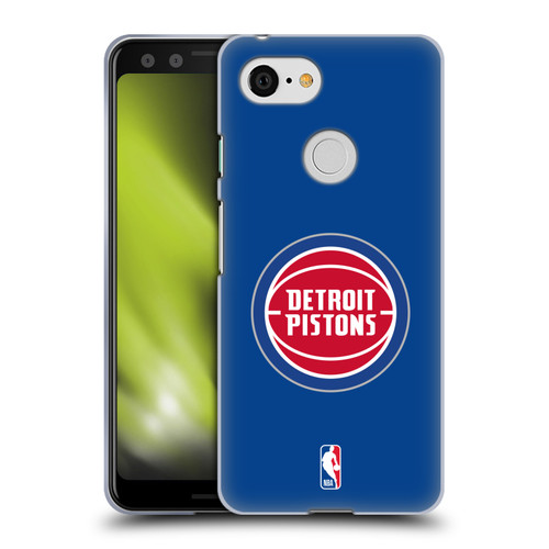 NBA Detroit Pistons Logo Blue Soft Gel Case for Google Pixel 3