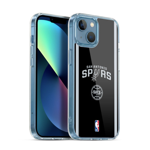 NBA San Antonio Spurs Logo Black Design Soft Gel Case for Apple iPhone 13 Mini & MagSafe