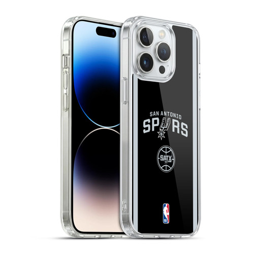NBA San Antonio Spurs Logo Black Design Soft Gel Case for Apple iPhone 14 Pro Max & MagSafe