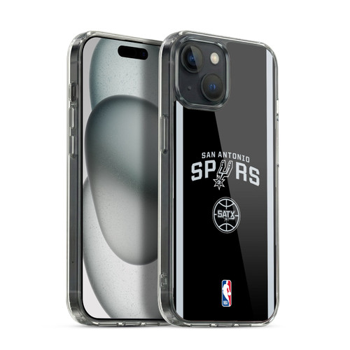 NBA San Antonio Spurs Logo Black Design Soft Gel Case for Apple iPhone 15 & MagSafe