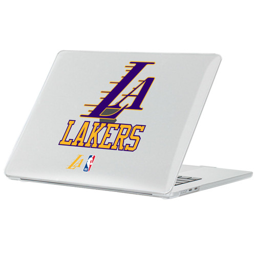 NBA Los Angeles Lakers Logo Black & Purple Design Text Clear Hard Crystal Armour Laptop Case for Apple MacBook Air 13.6" A2681/A3113/A3240 2022/2024/2025