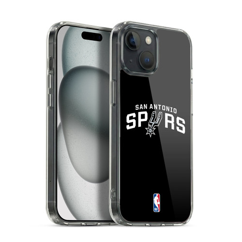 NBA San Antonio Spurs Logo Black Soft Gel Case for Apple iPhone 15 & MagSafe