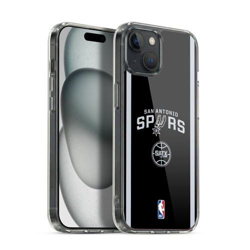 NBA San Antonio Spurs Logo Black Design Soft Gel Case for Apple iPhone 15 Plus & MagSafe