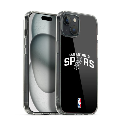 NBA San Antonio Spurs Logo Black Soft Gel Case for Apple iPhone 15 Plus & MagSafe