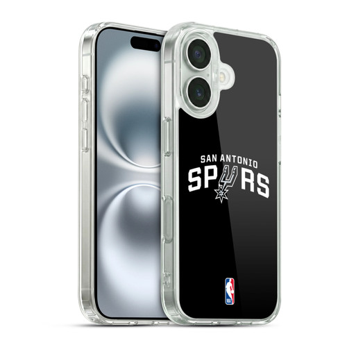 NBA San Antonio Spurs Logo Black Soft Gel Case for Apple iPhone 16 & MagSafe
