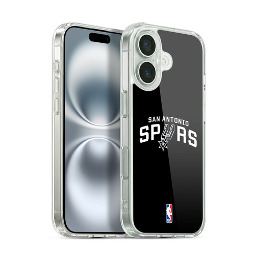 NBA San Antonio Spurs Logo Black Soft Gel Case for Apple iPhone 16 & MagSafe