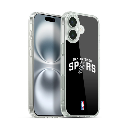 NBA San Antonio Spurs Logo Black Soft Gel Case for Apple iPhone 16 Plus & MagSafe