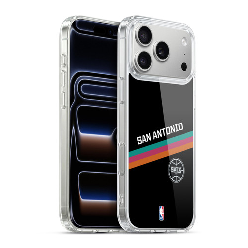 NBA San Antonio Spurs Logo Black Fiesta Design Soft Gel Case for Apple iPhone 17 Pro Max