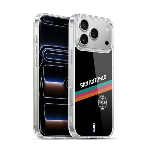 NBA San Antonio Spurs Logo Black Fiesta Design Soft Gel Case for Apple iPhone 17 Pro Max