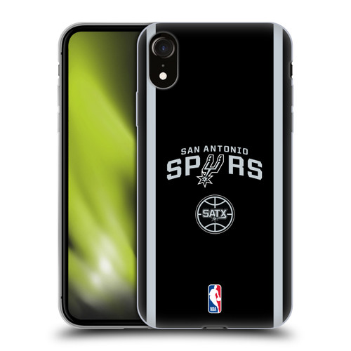 NBA San Antonio Spurs Logo Black Design Soft Gel Case for Apple iPhone XR