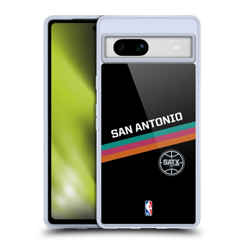 NBA San Antonio Spurs Logo Black Fiesta Design Soft Gel Case for Google Pixel 7a