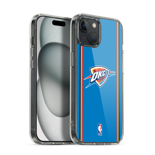 NBA Oklahoma City Thunder Logo Blue Design Soft Gel Case for Apple iPhone 15 Plus & MagSafe